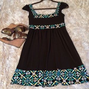 Brown cap sleeve dress